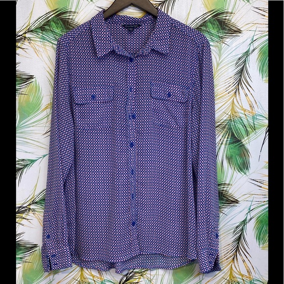 American Eagle Pink/Blue Sheer Lightweight Shirt - Picture 2 of 6